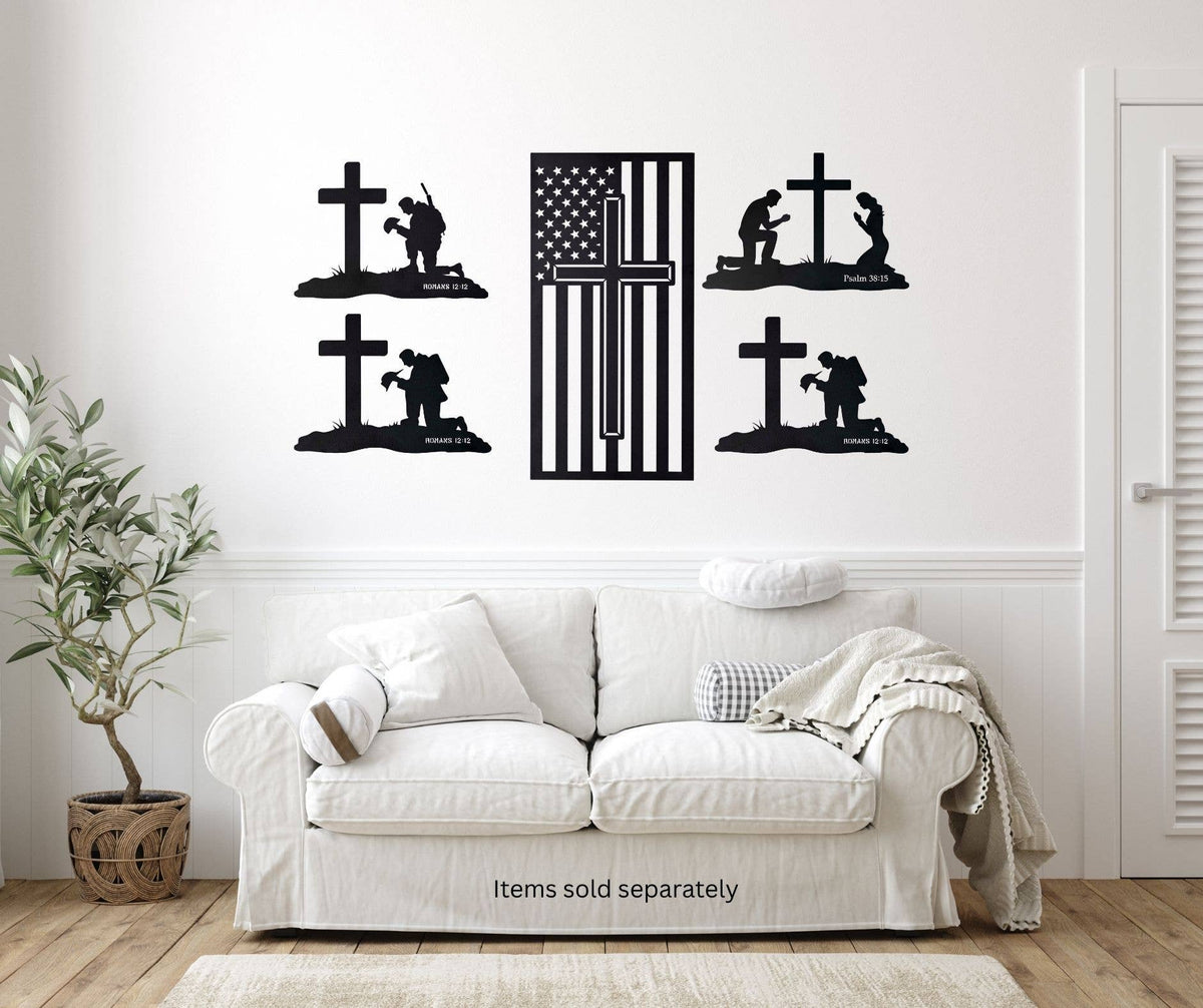 Metal Wall Hanging Cross Police Officer