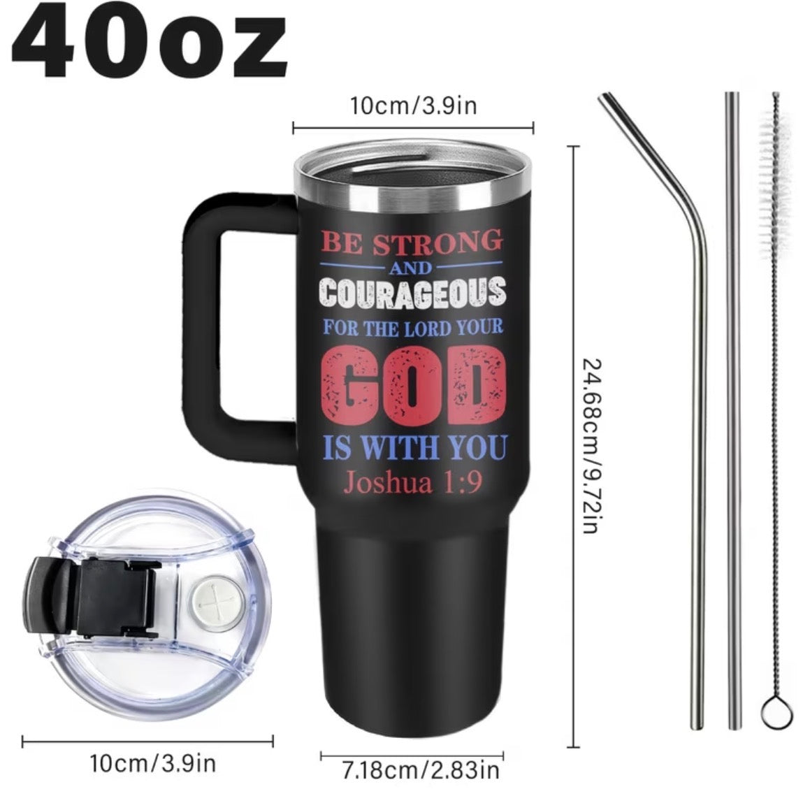 “God is With You” Double Wall Stainless Steel 40oz Tumbler