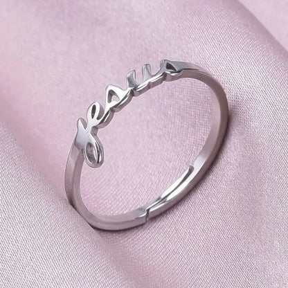 Cute Stainless Steel Adjustable Jesus Ring