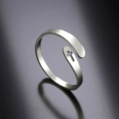 Adjustable Stainless Steel Cross Ring