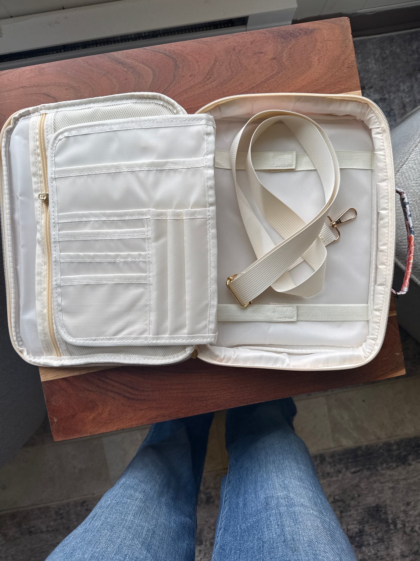 Floral Bible Case with Purse Strap-XL