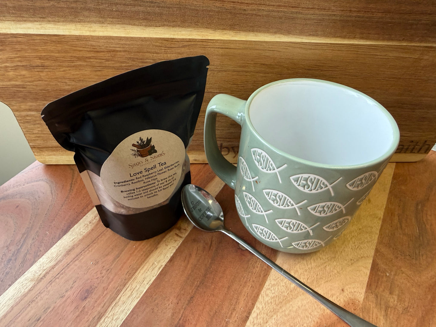 Ceramic “Jesus” Fish Accent Coffee Mug