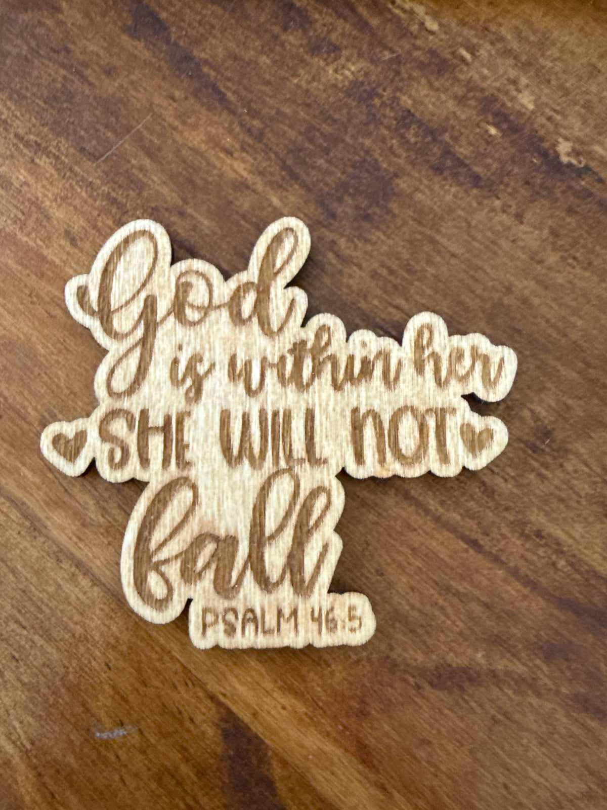 Psalm 46:5 Wood Magnet