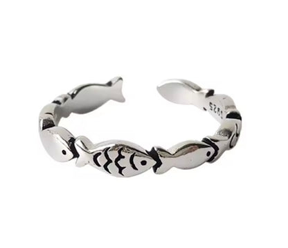 Sterling Silver Adjustable Fish Ring
