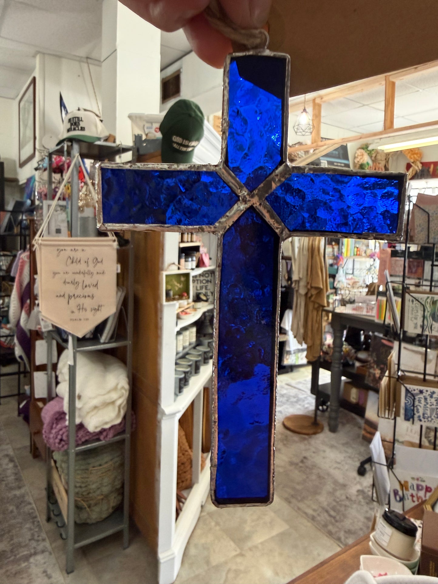 Kimberly Joann Custom Made Small Stain Glass Cross Decor