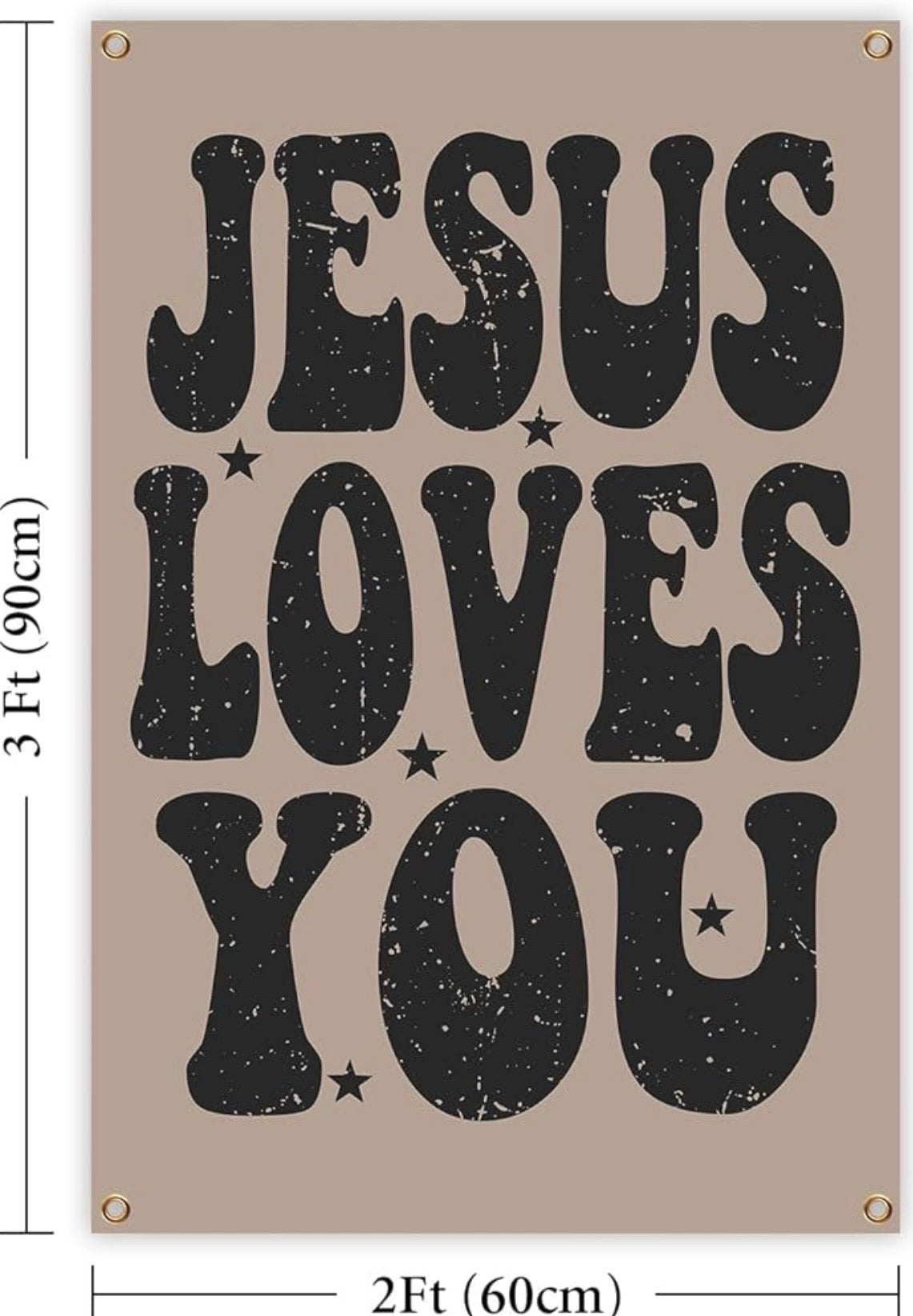 2’x3’ “Jesus Loves You” Vertical Tapestry Flag