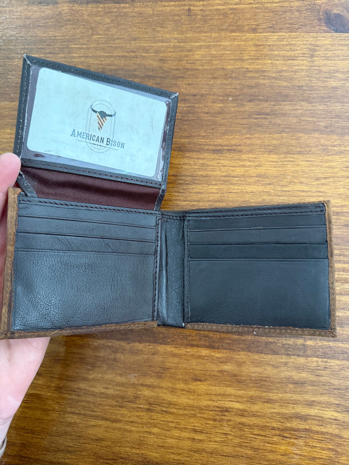Men’s American Bison Genuine Leather Custom Engraved Wallet