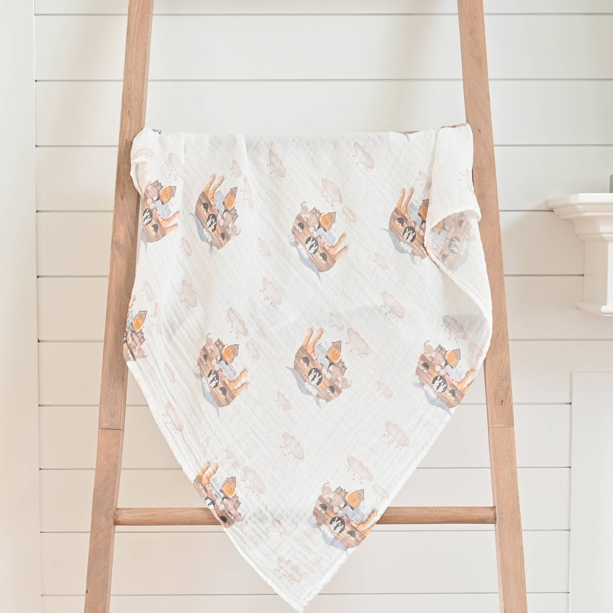 Baby Muslin Noah's Ark Swaddle Blanket 47x47
