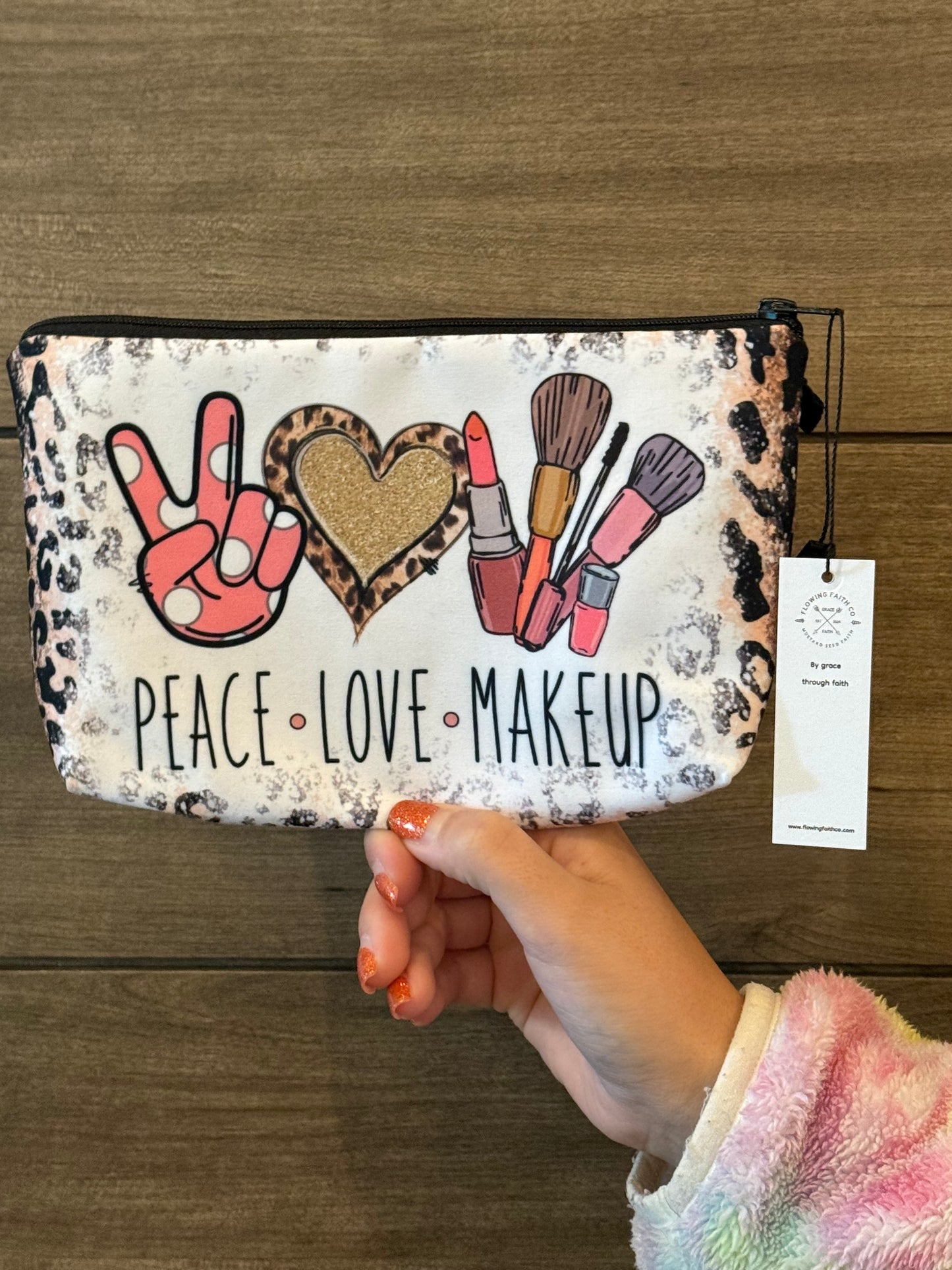 Peace Love Makeup Accessory Bag