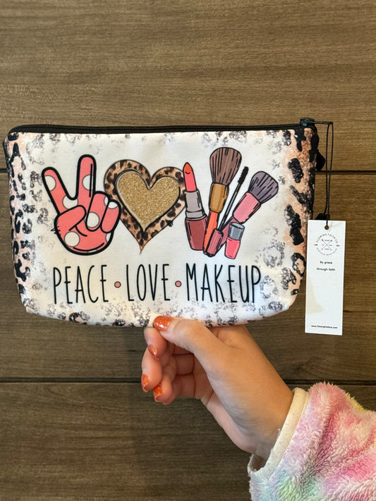 Peace Love Makeup Accessory Bag