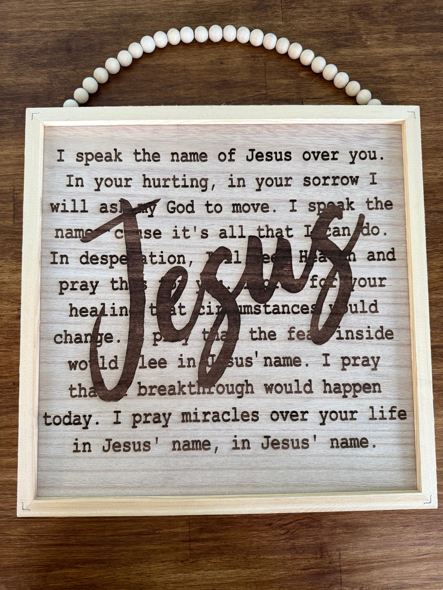 Jesus Engraved Wooden Sign