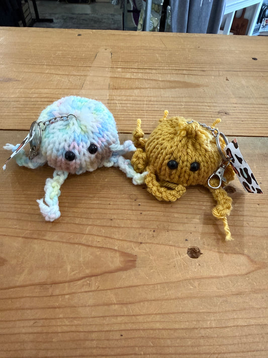 Three Sisters Handmade Octopus Crocheted Keychains