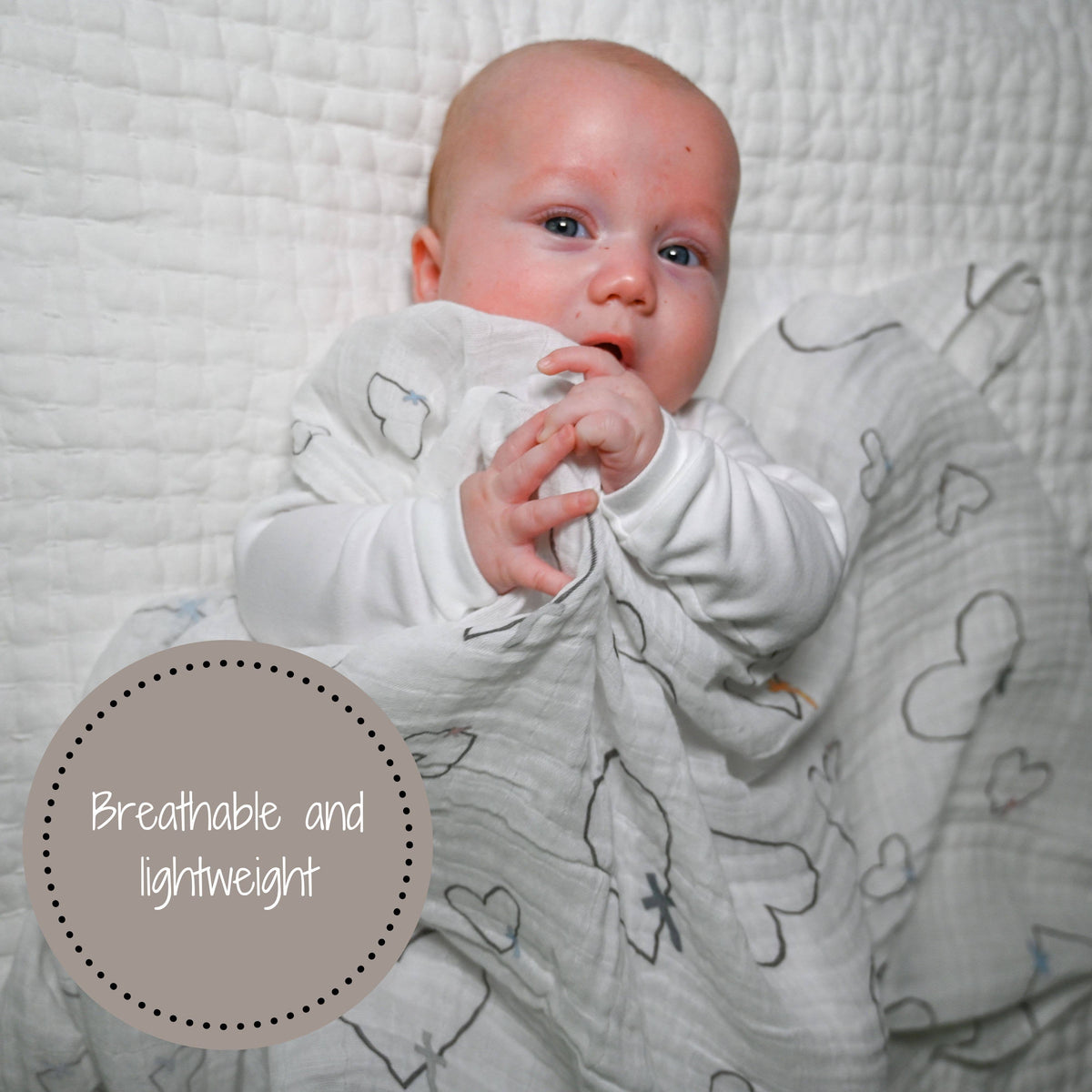 Baby "The Love of Christ" Muslin Swaddle Blanket 47x47