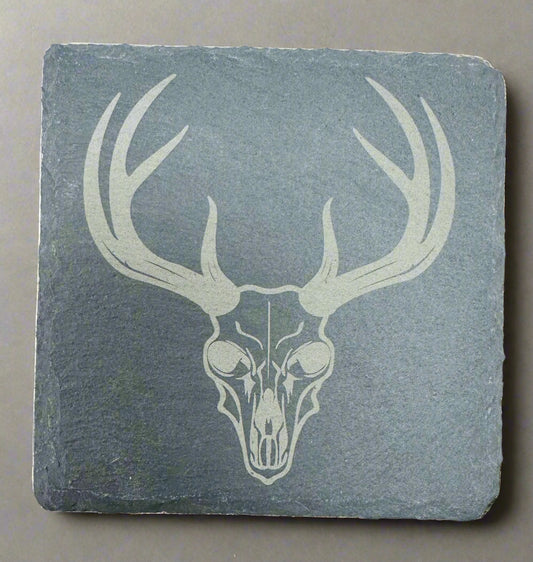 Deer Skull Slate Coaster