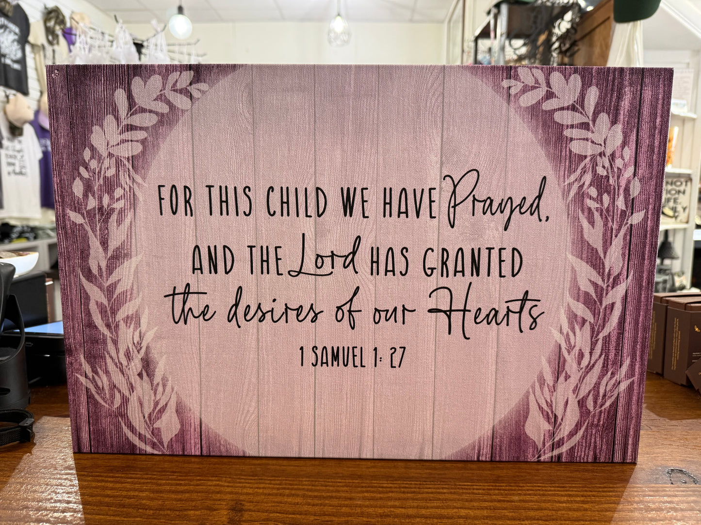 1 Samuel 1:27 18x12” Canvas Print