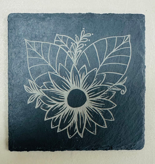 Floral Slate Coaster