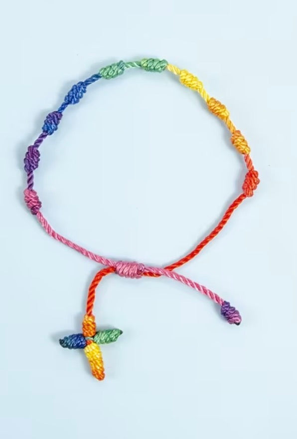 Kids Multicolor Hanging Cross Bracelet