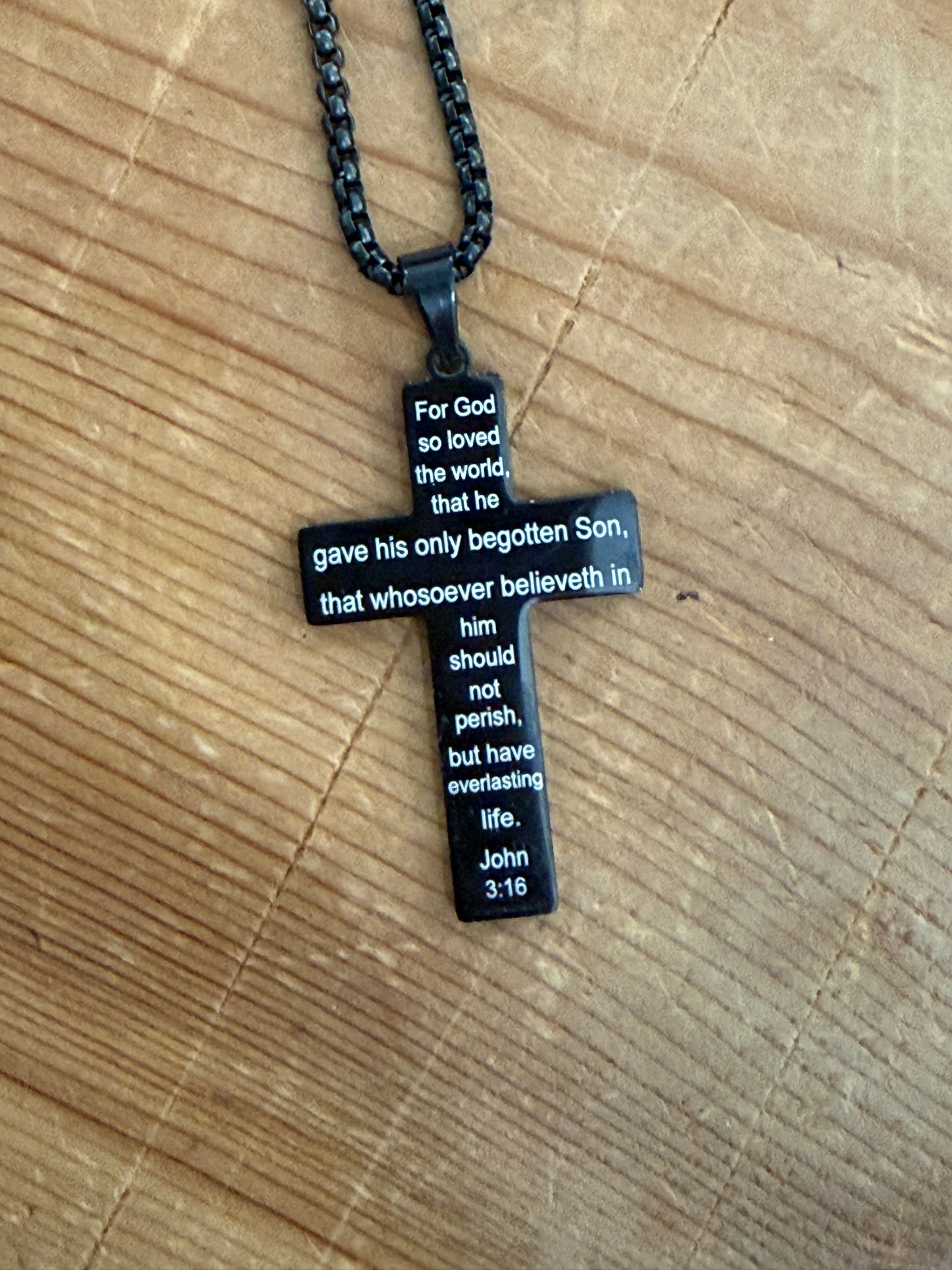 John 3:16 American Flag Cross Necklace