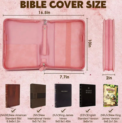 Elegant Vegan Leather Floral Print Bible Case
