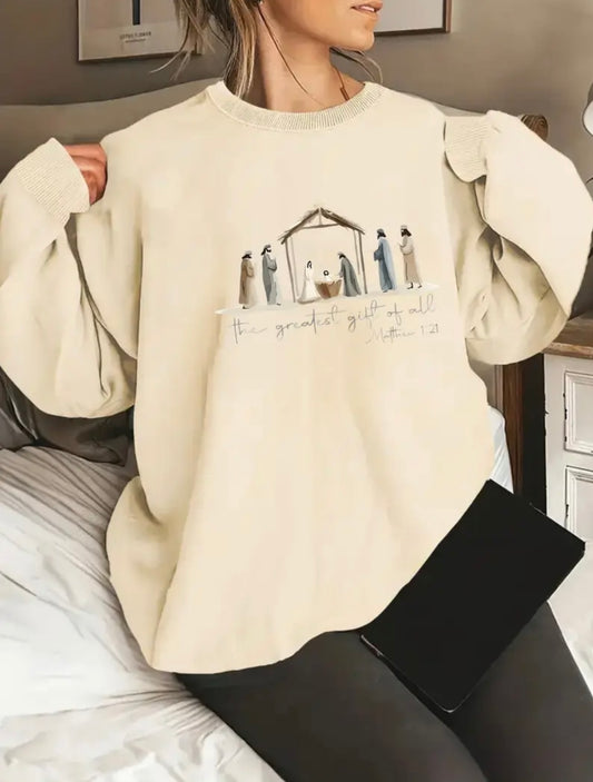 “Greatest Gift of All” Beige Sweatshirt
