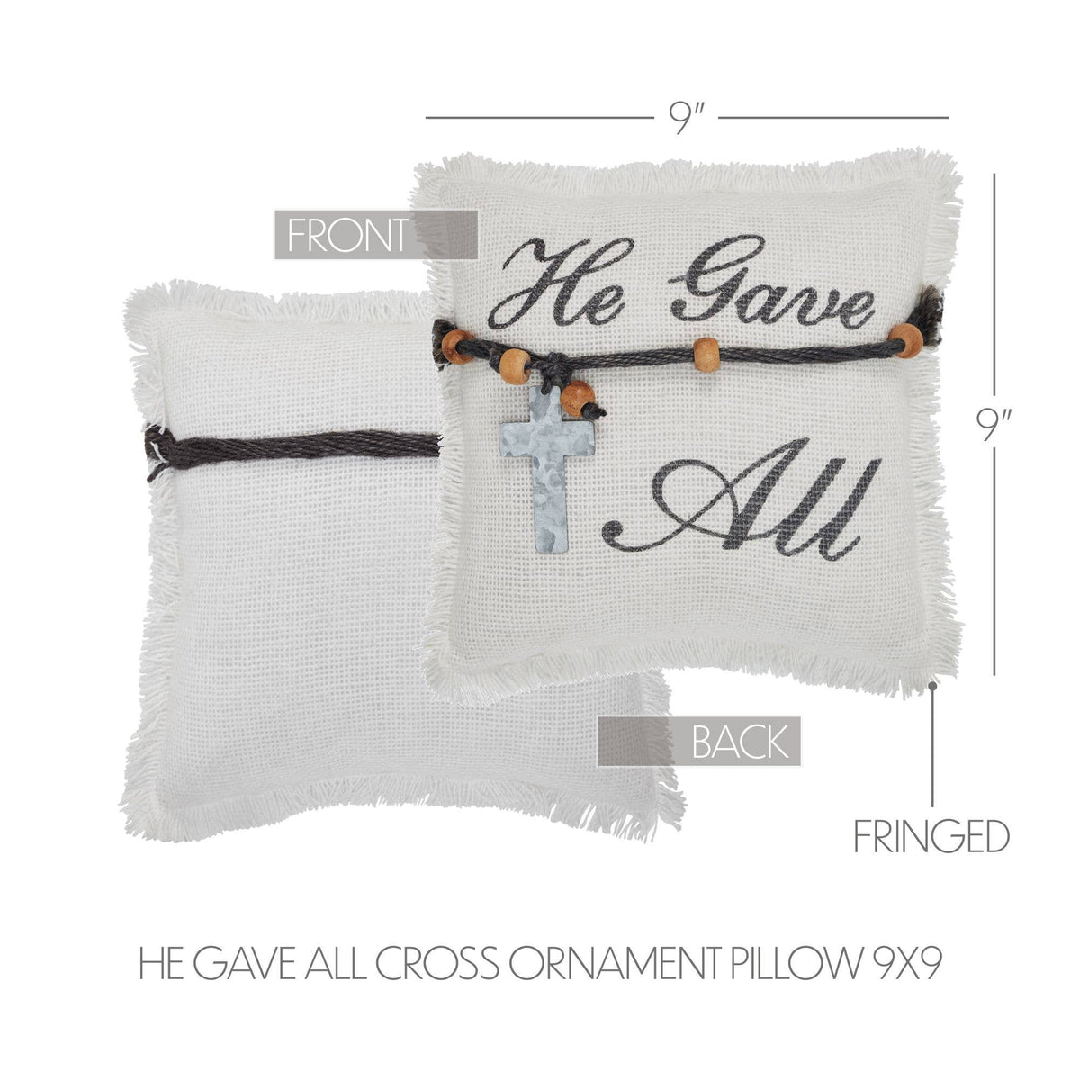 He Gave All Cross Throw Pillow 9x9
