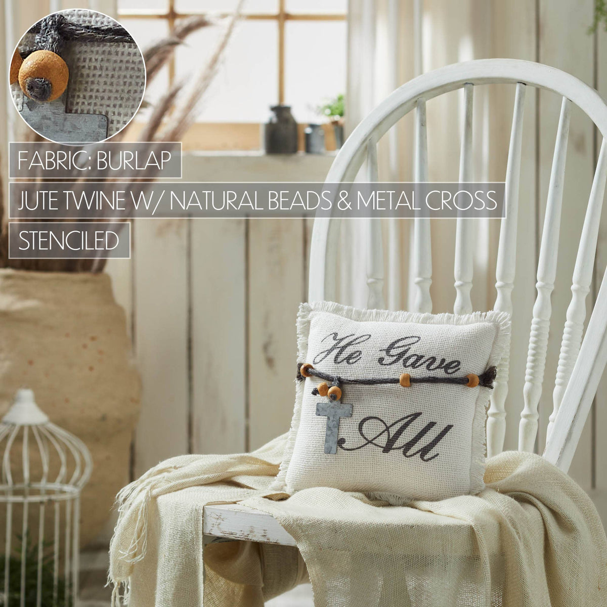 He Gave All Cross Throw Pillow 9x9