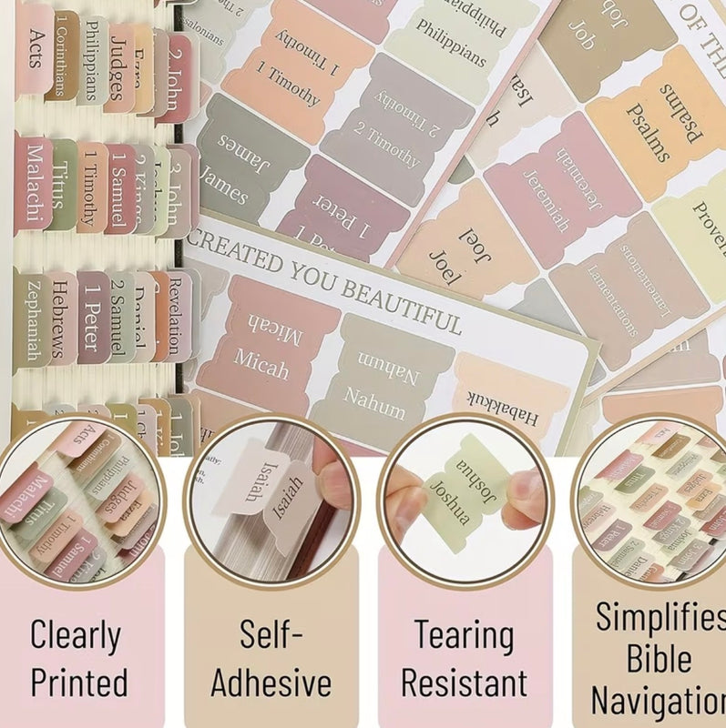 Bible Tabs and Indexing Stickers-Neutral