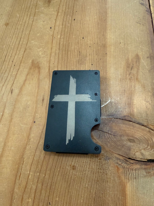 Custom Engraved Matthew 5:9 Aluminum Card Wallet