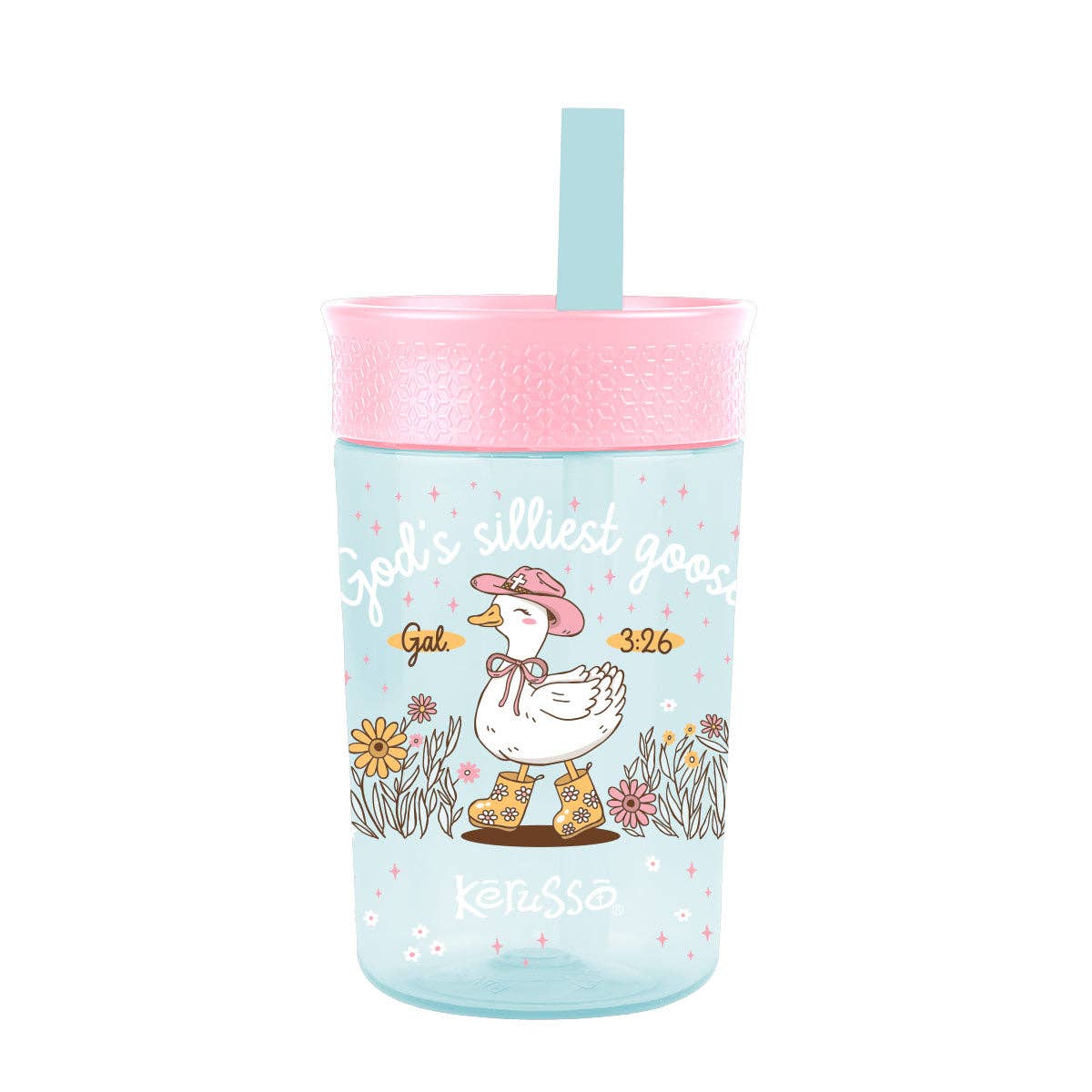 Goose & Lamb 15 oz Silicone Straw Cup  (2 Pack)
