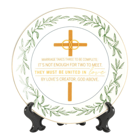 Plate Marriage Takes Three Porcelain Plate 6"