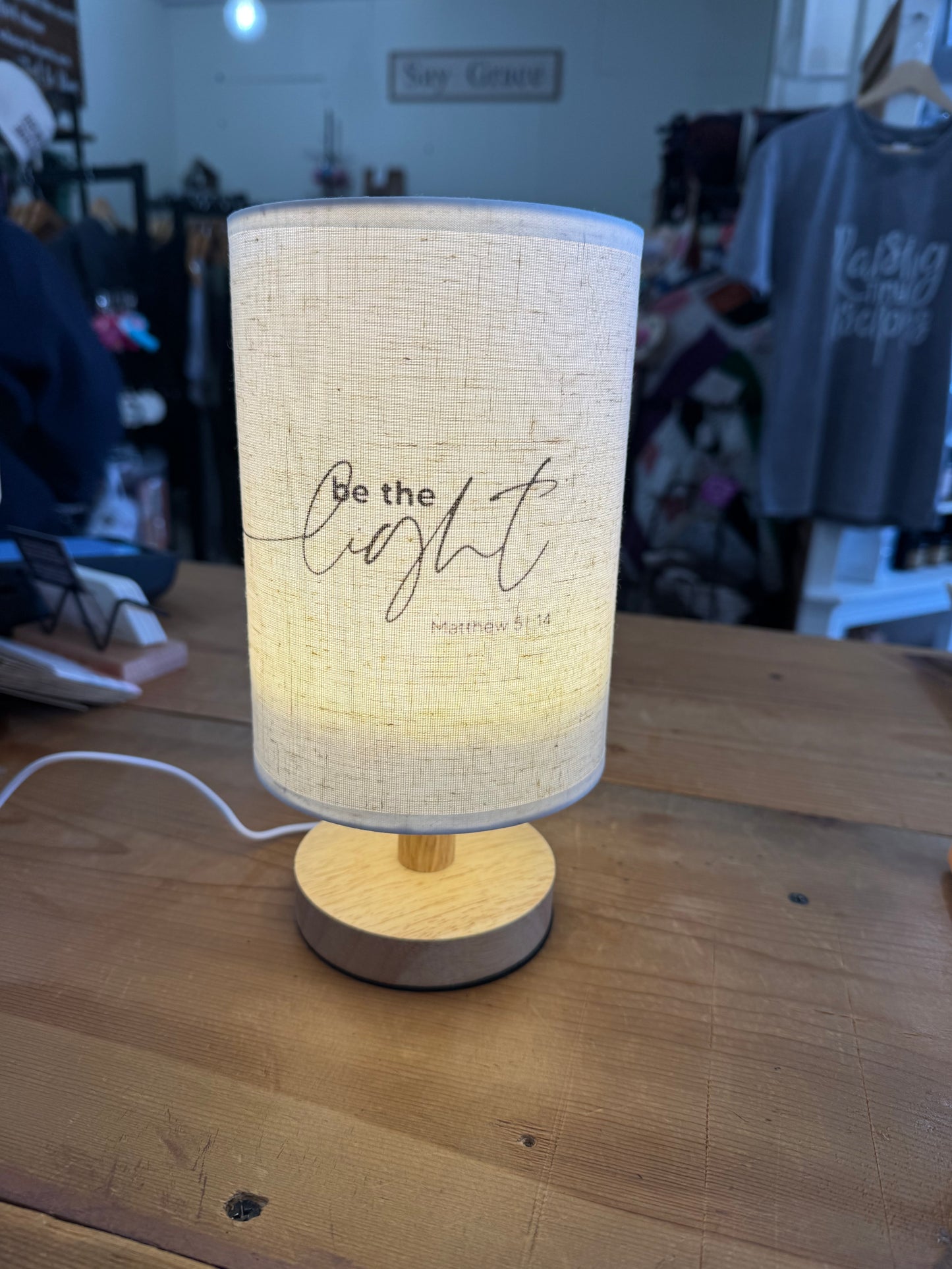 “Be the Light” Inspirational Table Lamp