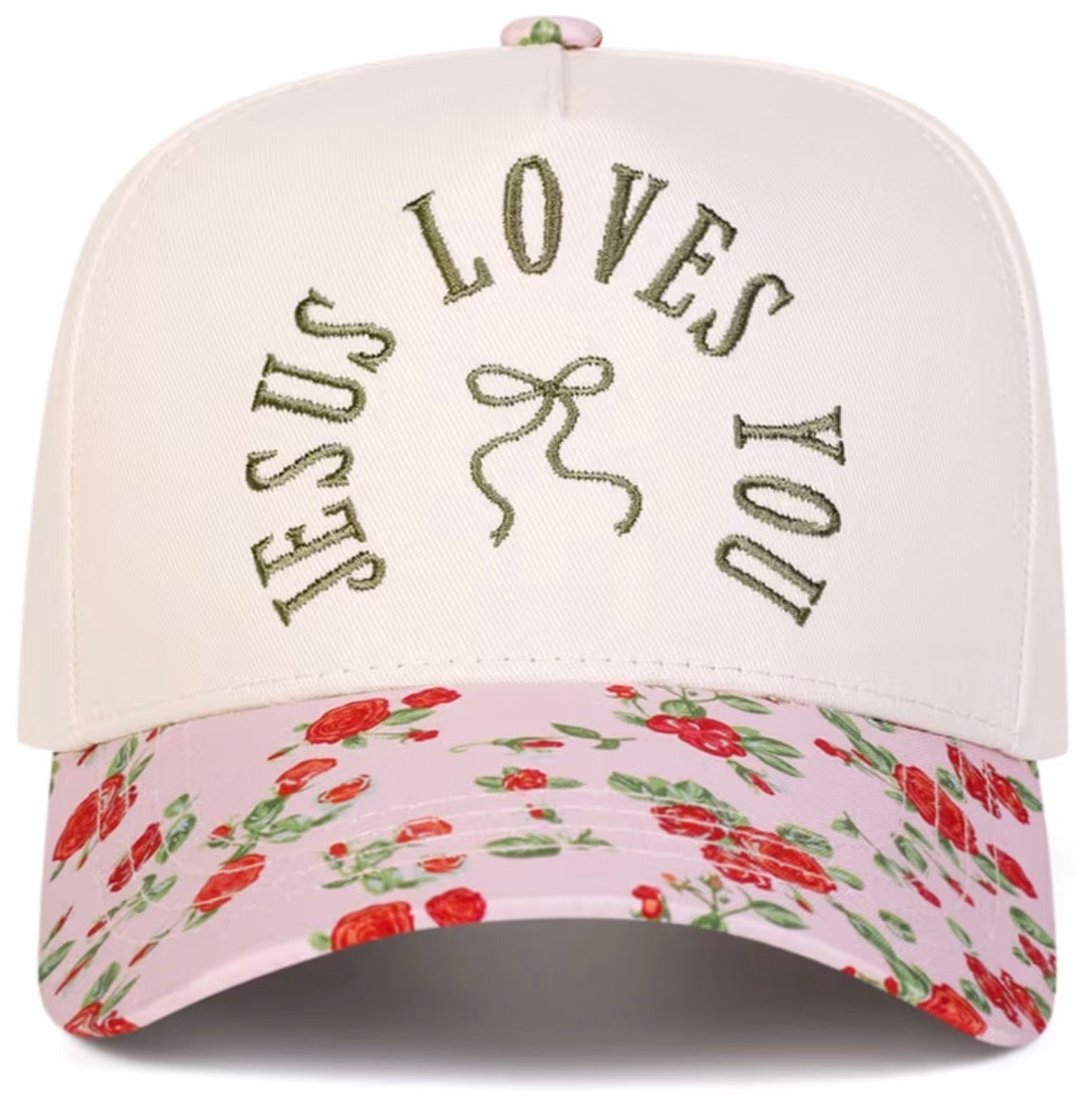 “Jesus Loves You” Floral Bill Hat