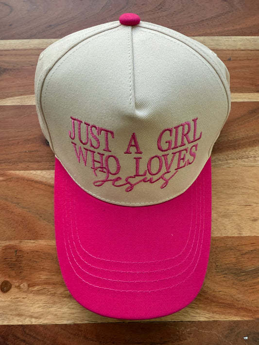 Just A Girl Who Loves Jesus Embroidered Hat