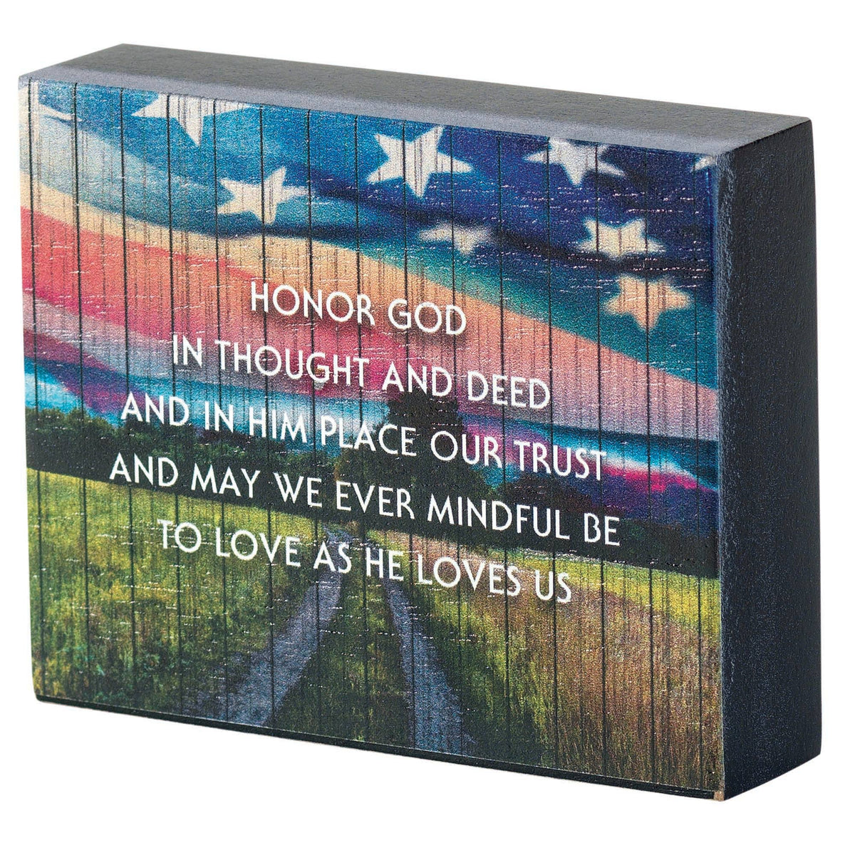Honor God Mdf Tabletop Plaque 4X3X1