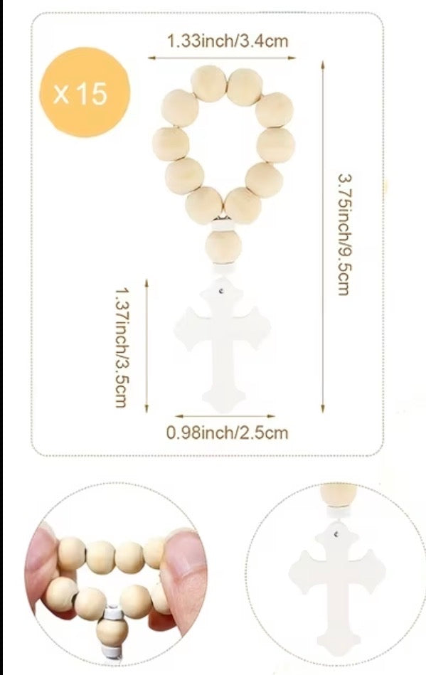 Wood Bead Handheld Rosary