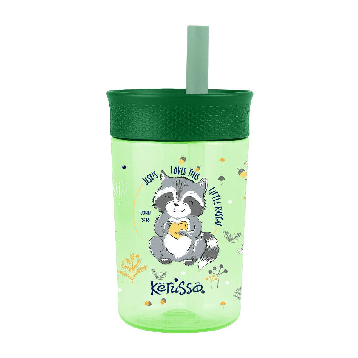Raccoon & Lion 15 oz Silicone Straw Cup (2 Pack)