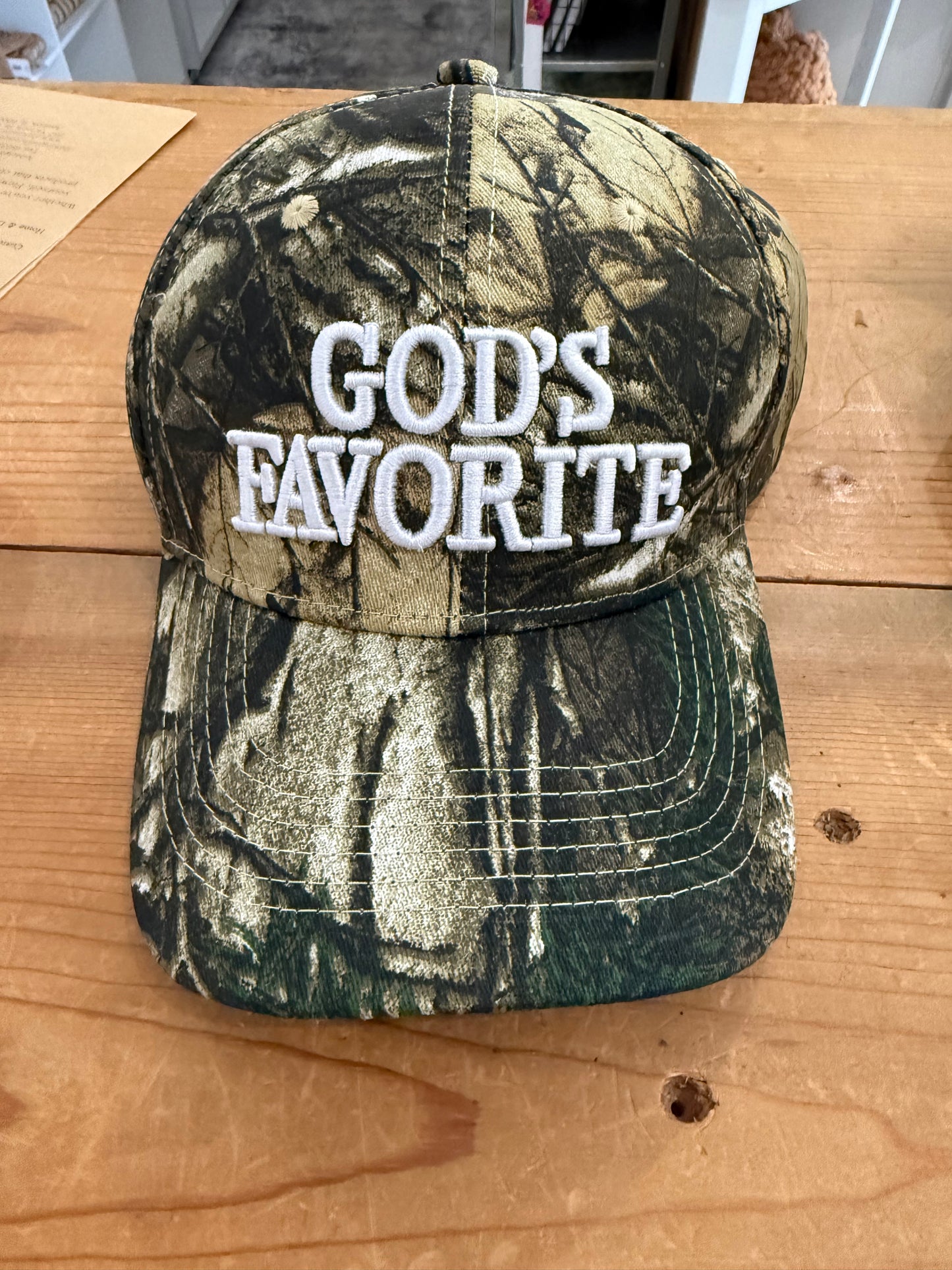 “God’s Favorite” Embroidered Camo Hat