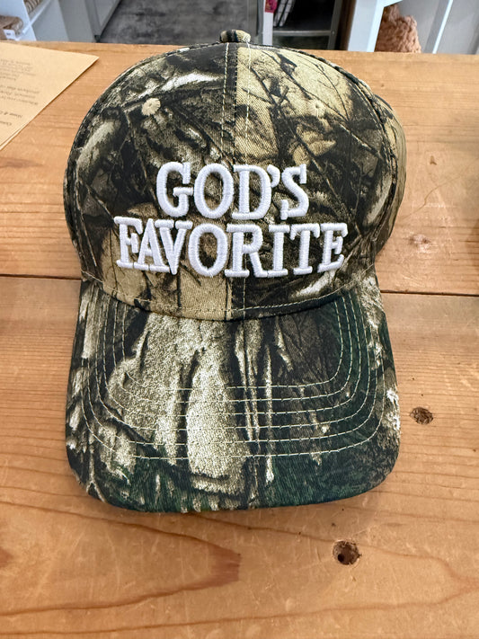 “God’s Favorite” Embroidered Camo Hat