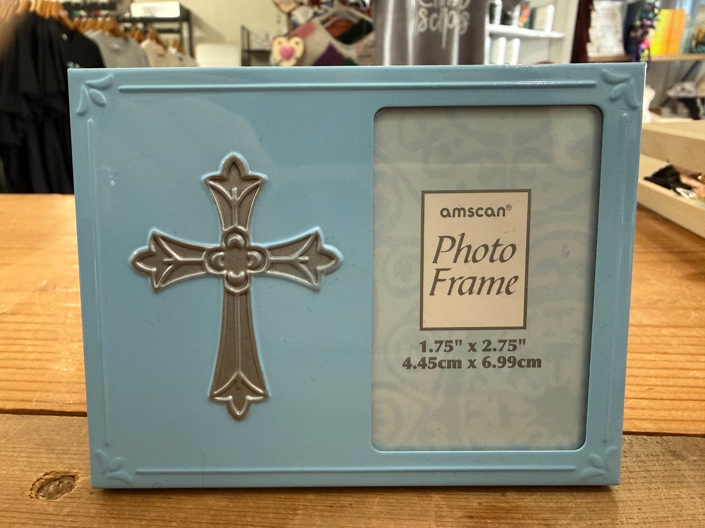 Charming Mini Photo Frame with Cross Accent