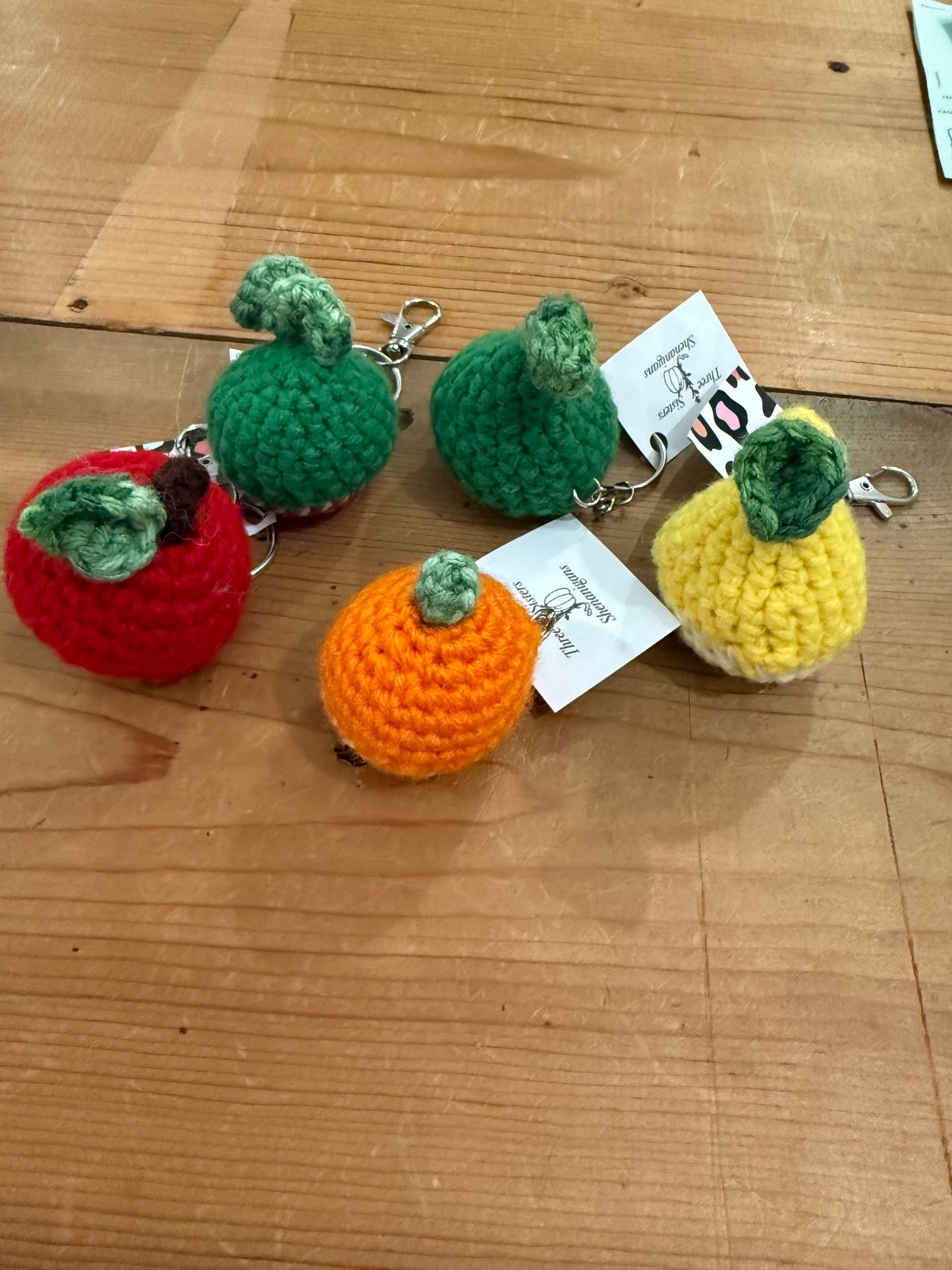 Three Sisters Crocheted Keychains