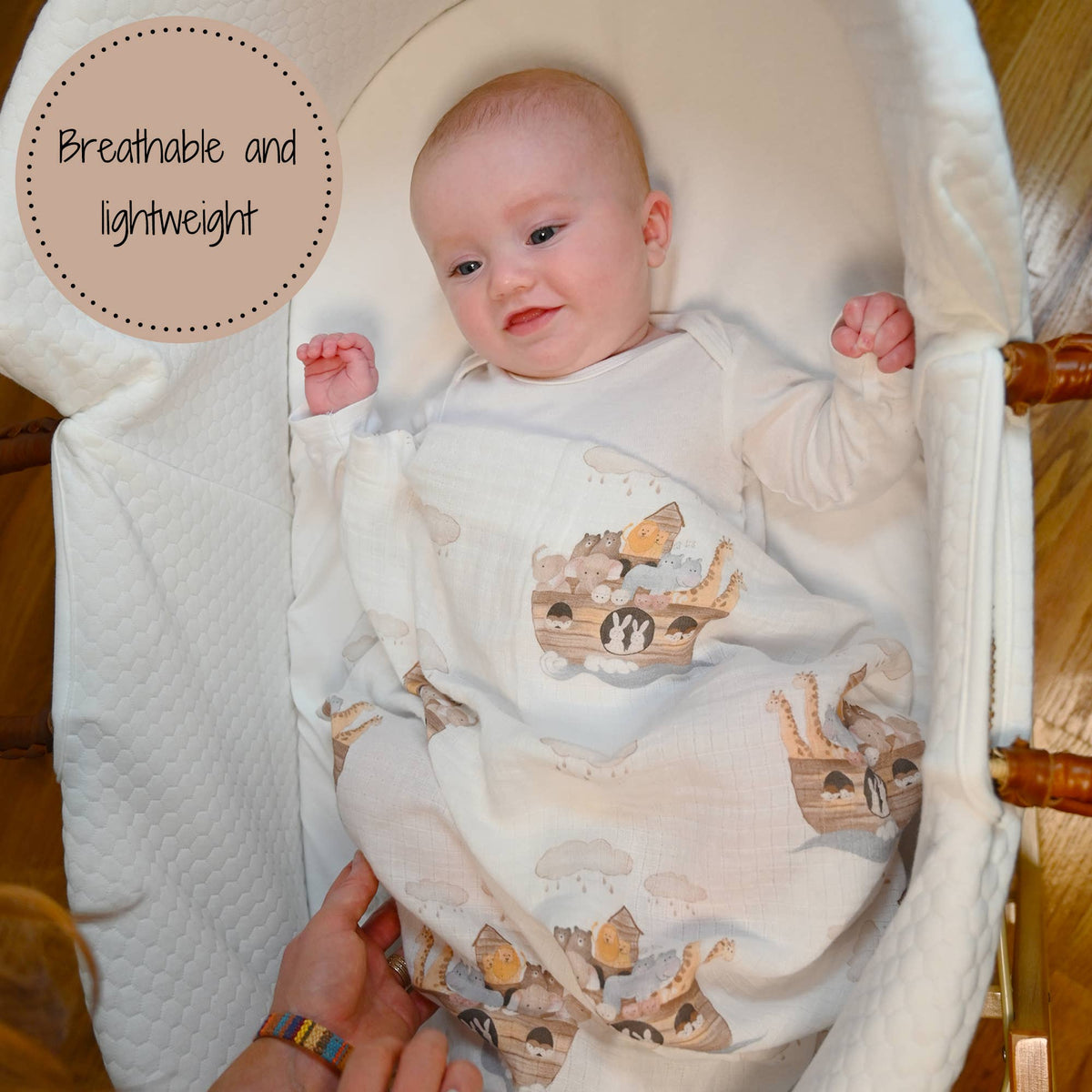 Baby Muslin Noah's Ark Swaddle Blanket 47x47