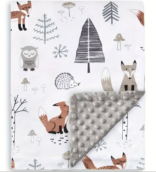 Soft Fleece Forest Themed Blanket