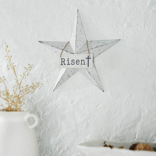Metal Star w/ Risen Tag 12x12