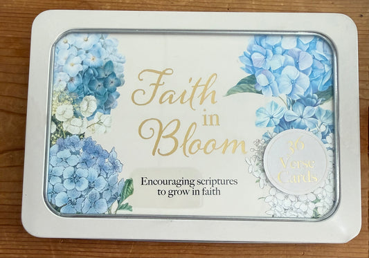 “Faith in Bloom” Scripture Cards in Tin Case