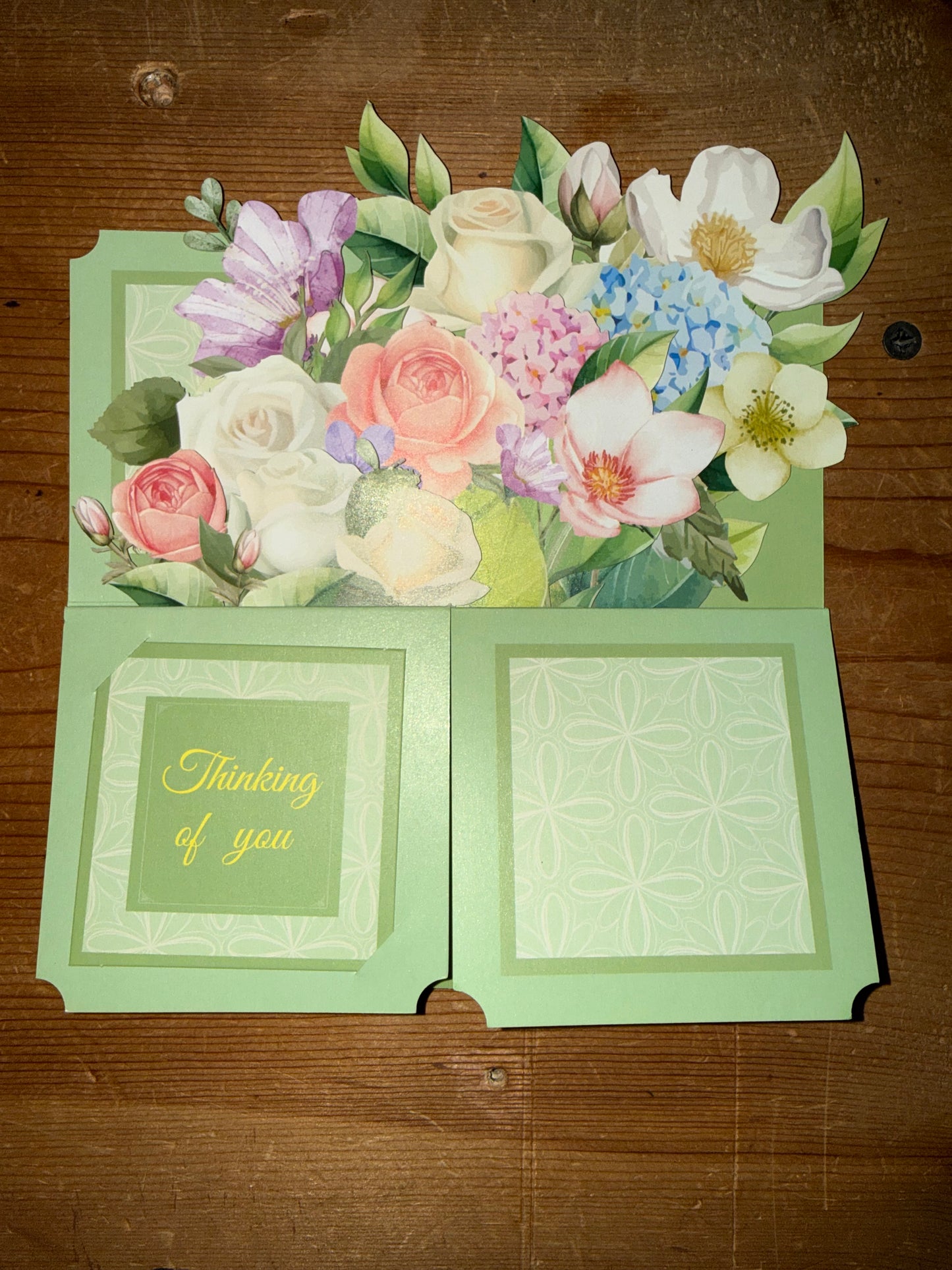3D Pop-Up Flower Bouquet “Thinking of you” Card