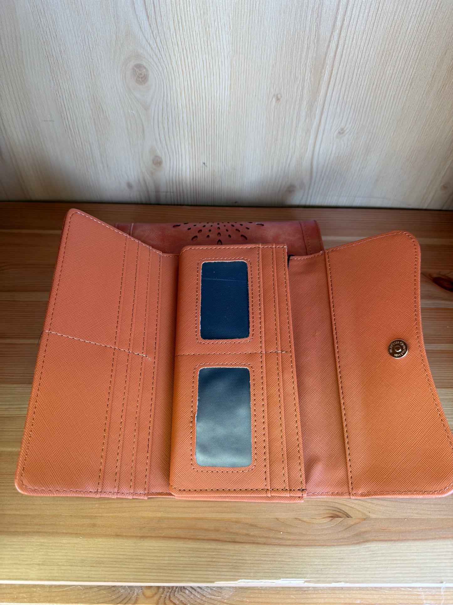 Vegan Leather Boho Clutch Wallet