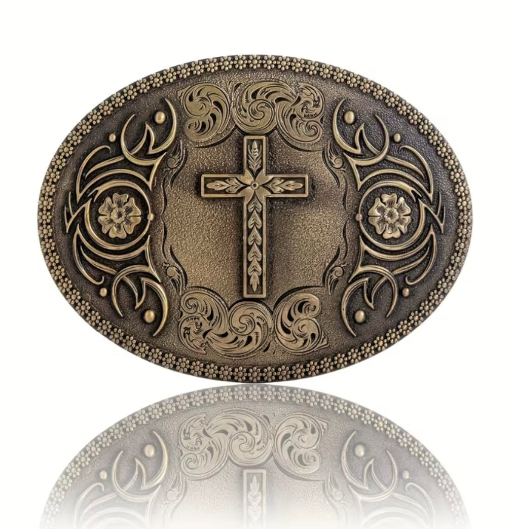 Vintage Cross Belt Buckle