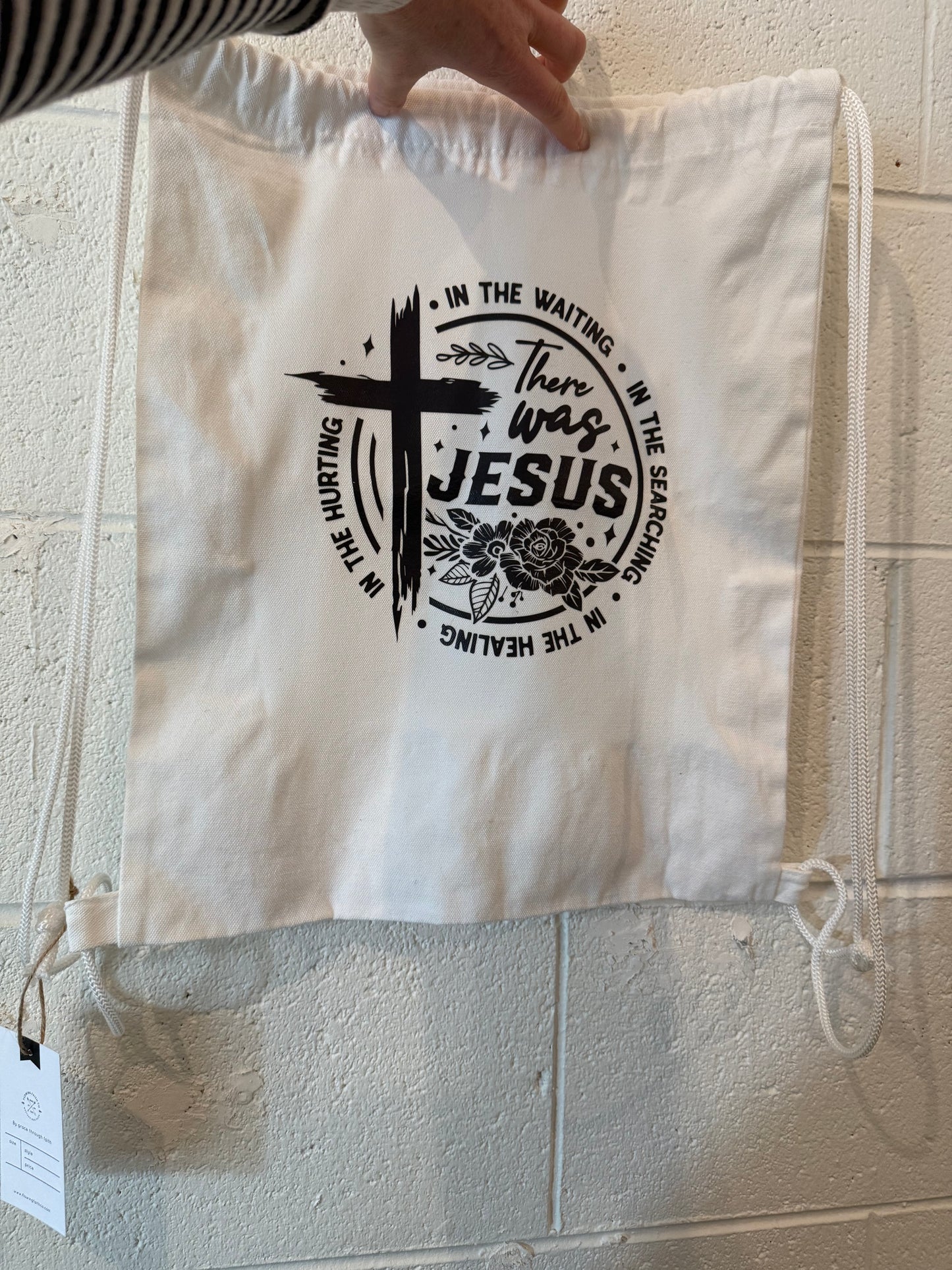 There Was Jesus Canvas Backpack Style Bag
