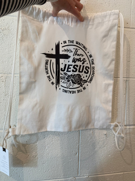 There Was Jesus Canvas Backpack Style Bag
