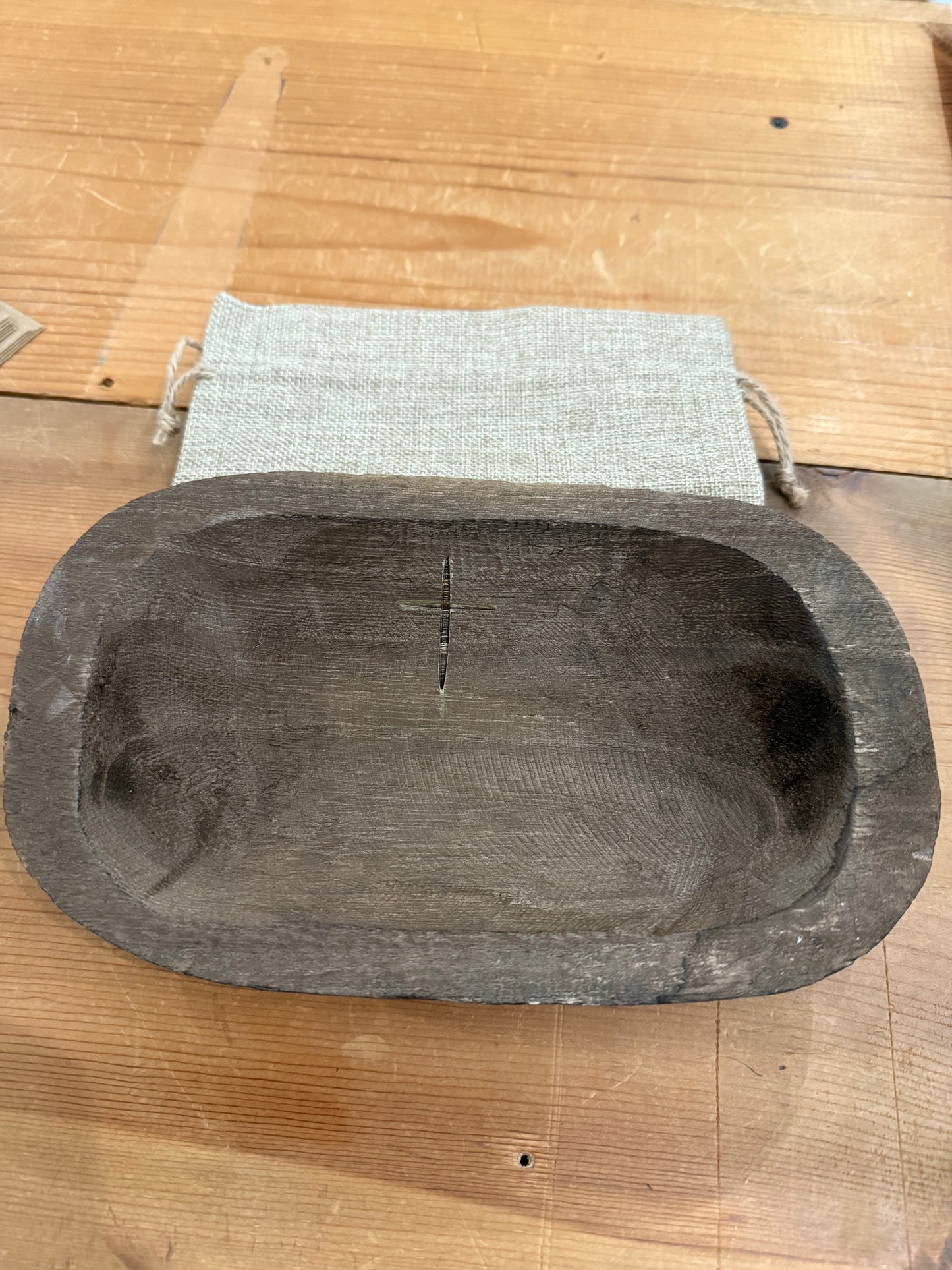 Oval Wood Prayer Bowl